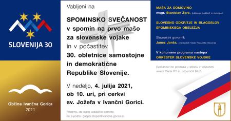 Spominska svečanost v spomin na prvo mašo za slovenske vojake